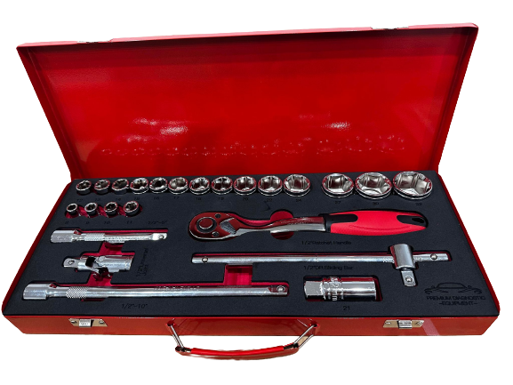 PDE 1/2" Socket & Ratchet Metric Tool Set 24PCE