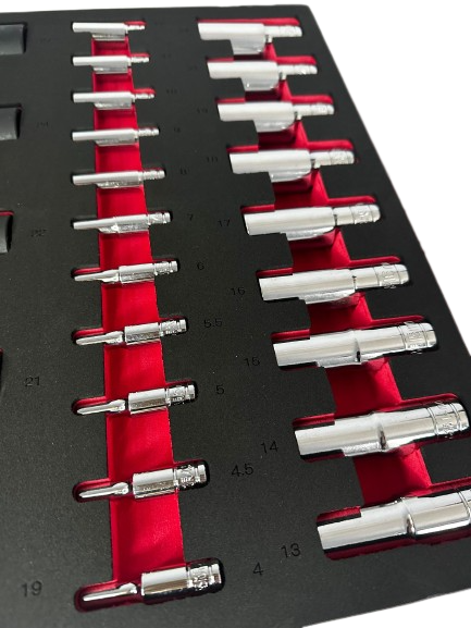 deep impact socket set in EVA foam tray