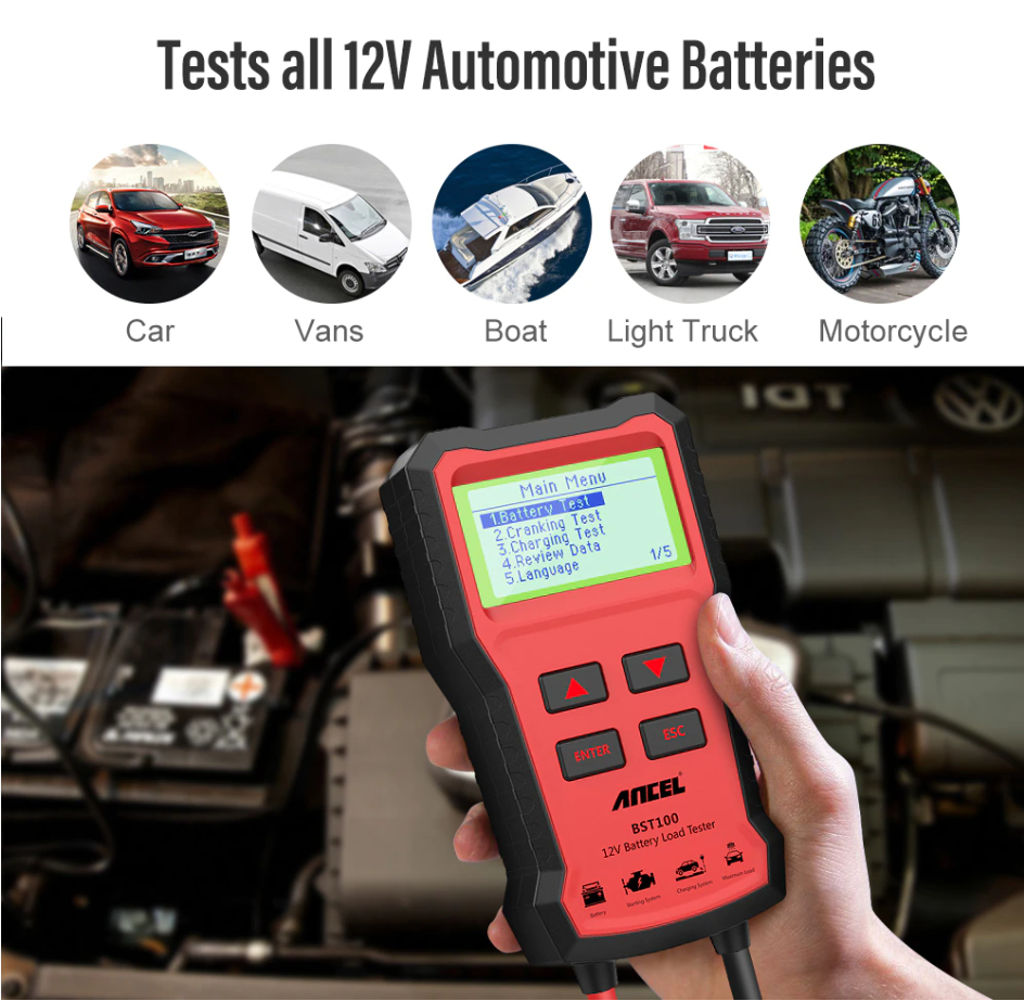 Ancel BST100 12V automotive batteries for various vehicle types