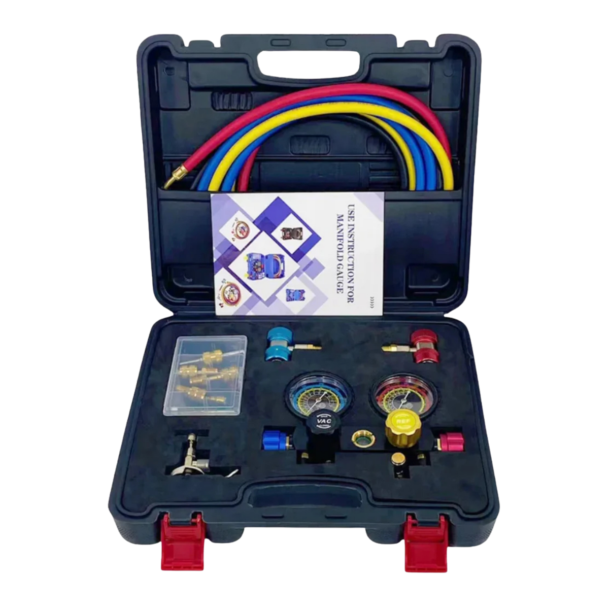 Professional HVAC Diagnostic Tool 4 Way Air Conditioner Manifold Gauge Set