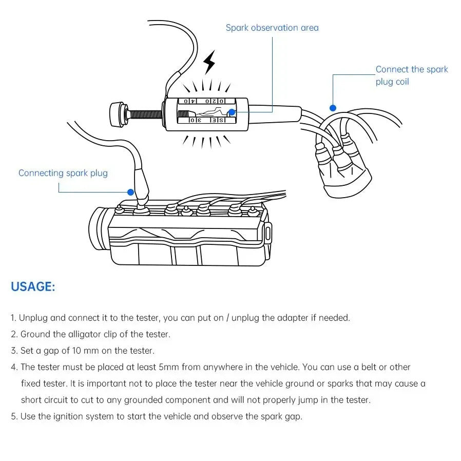 VDIAGTOOL Automotive Spark Plug Tester
