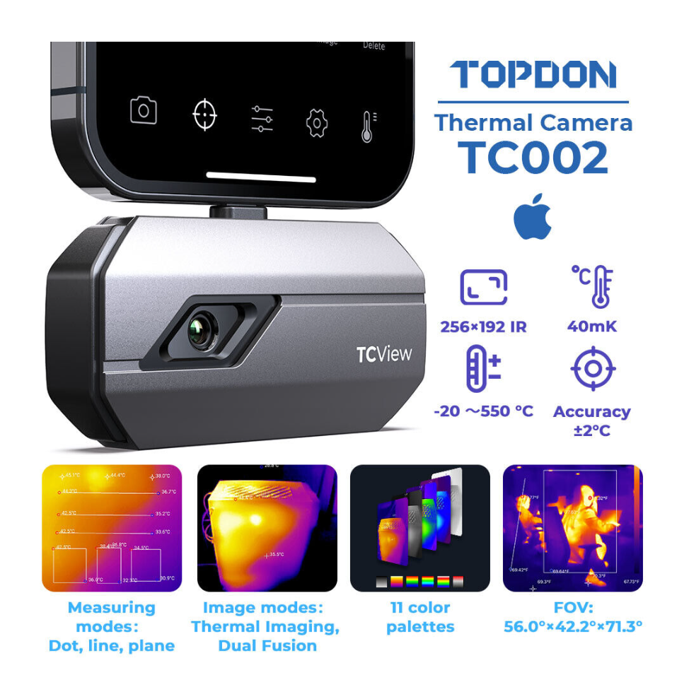 Topdon TC002 IR Thermal Imaging Infared Camera IOS for iPhone