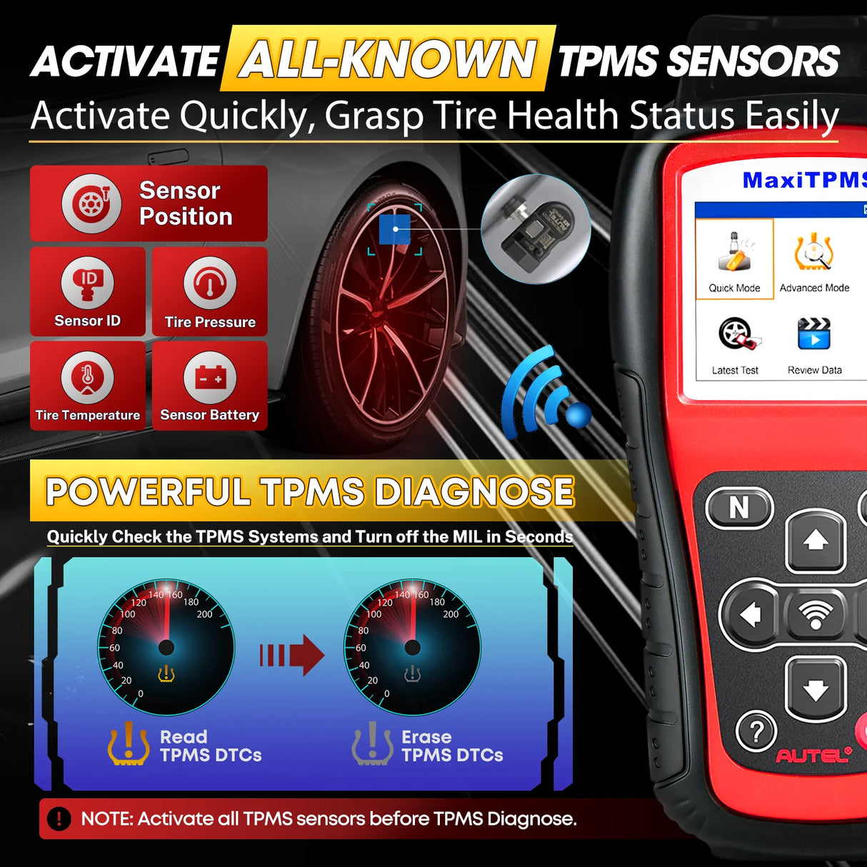 Autel MaxiTPMS TS508WF TPMS Programming Tool