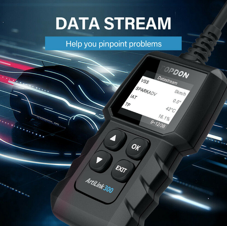 topdon artilink300 obd2 data stream