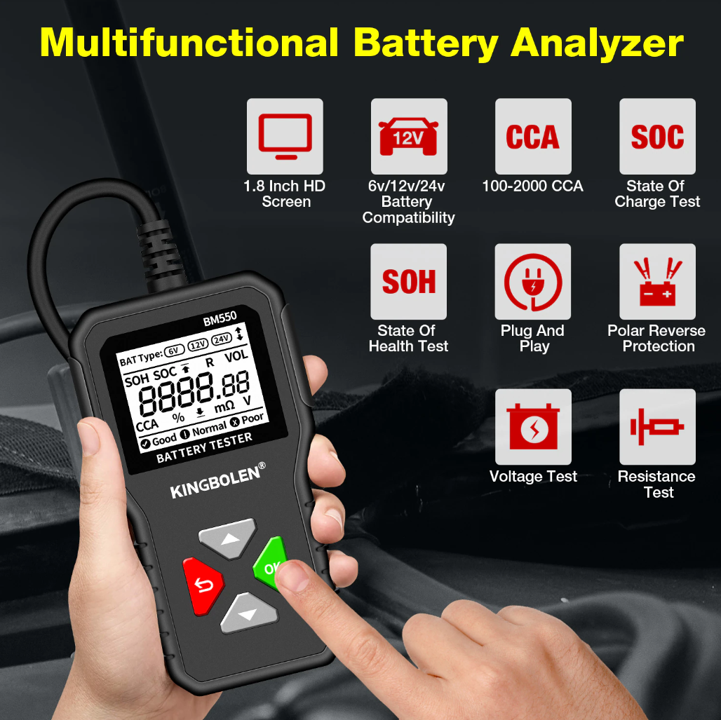 Kingbolen BM550 Vehicle Battery Tester 6-24V
