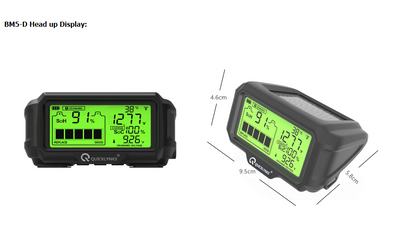 bluetooth battery monitoring system with heads up display solar powered