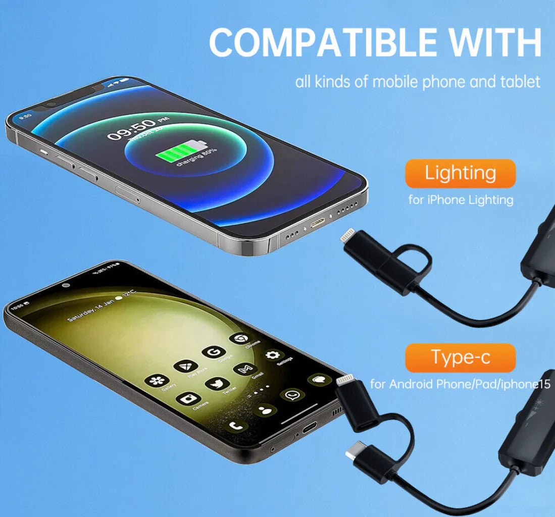 HD borescope compatible with iPhone and Android devices
