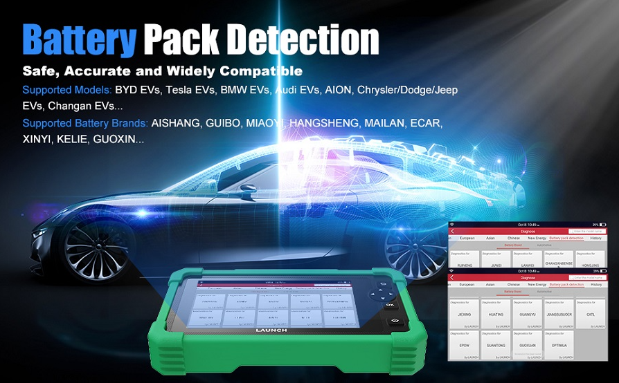 Launch CRP919 EV battery pack detection