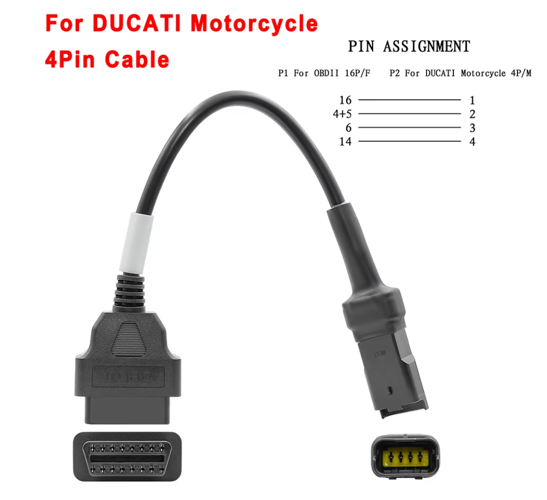 adapter cable for Ducati motorcycles with 4 pin ports
