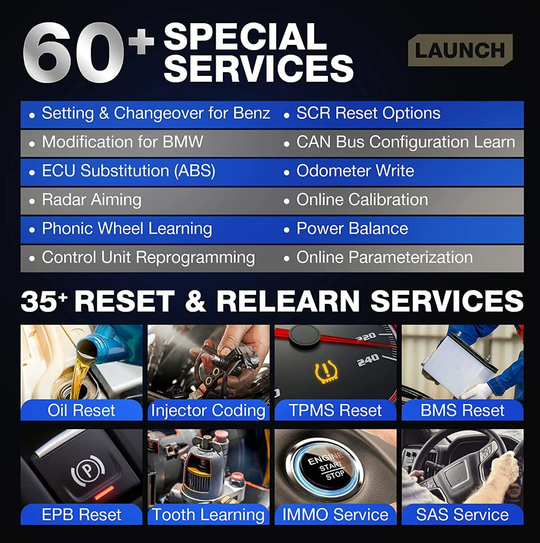 Launch X-431 PAD 7 Elite special services