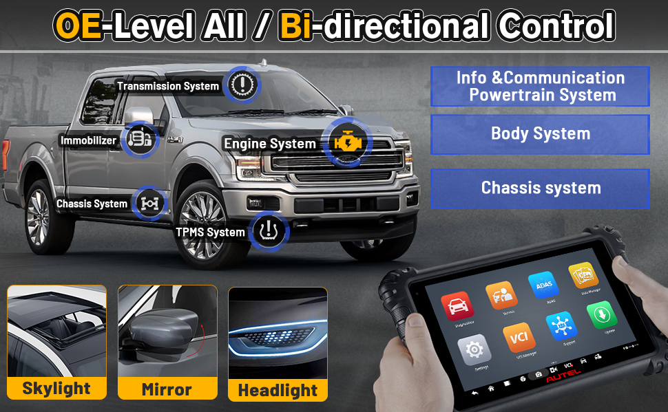 Autel MaxiCOM MK906 Pro vehicle coverage screen