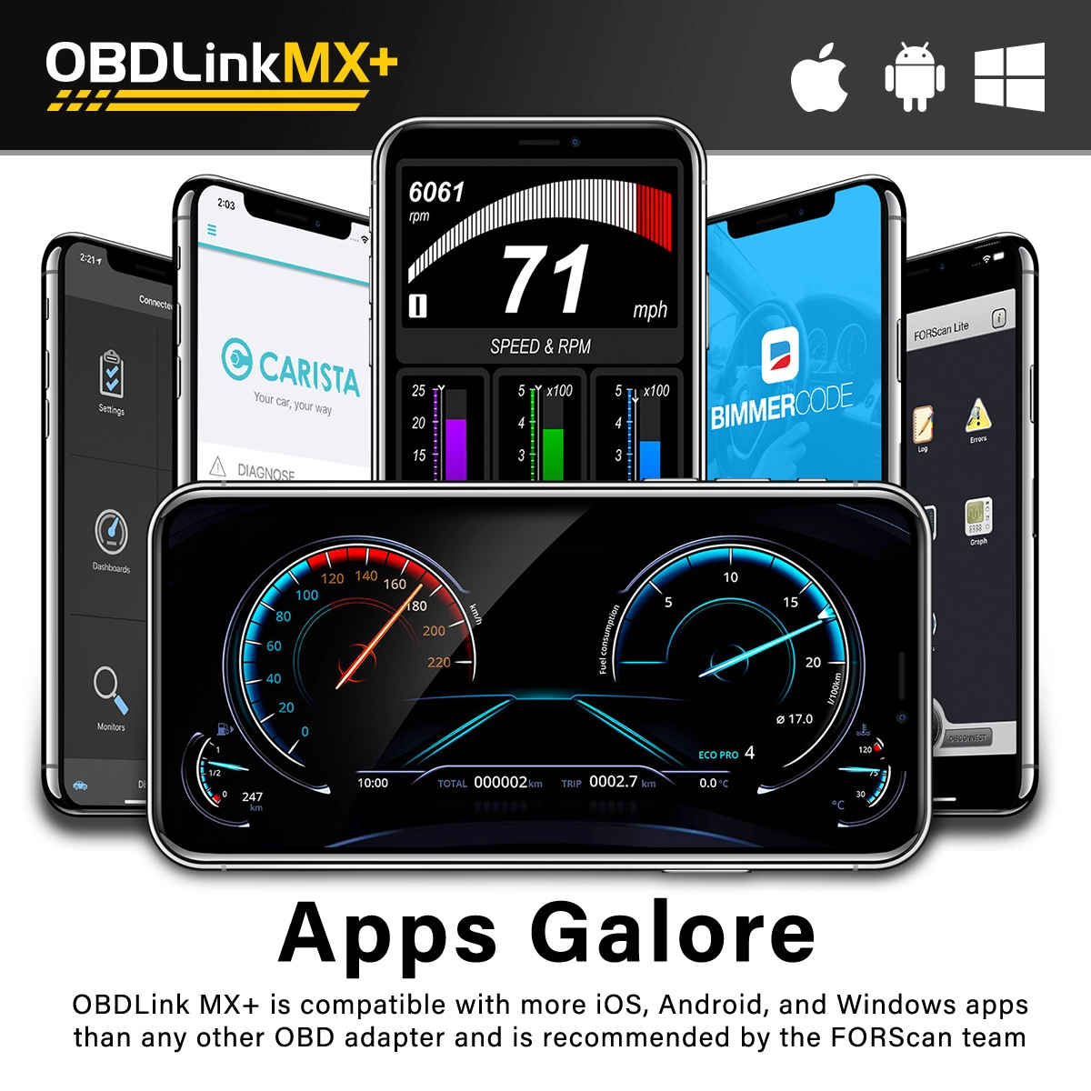 OBDLink MX+ Bluetooth OBD2 Scanner & Diagnostic Tool (iOS, Android, Windows)