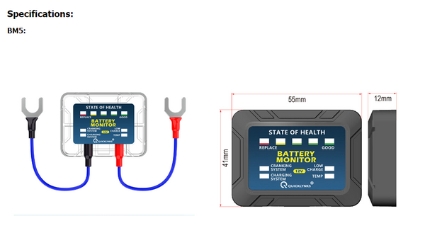 BM5 Battery Monitoring System HUD, Battery SOH Monitor Display
