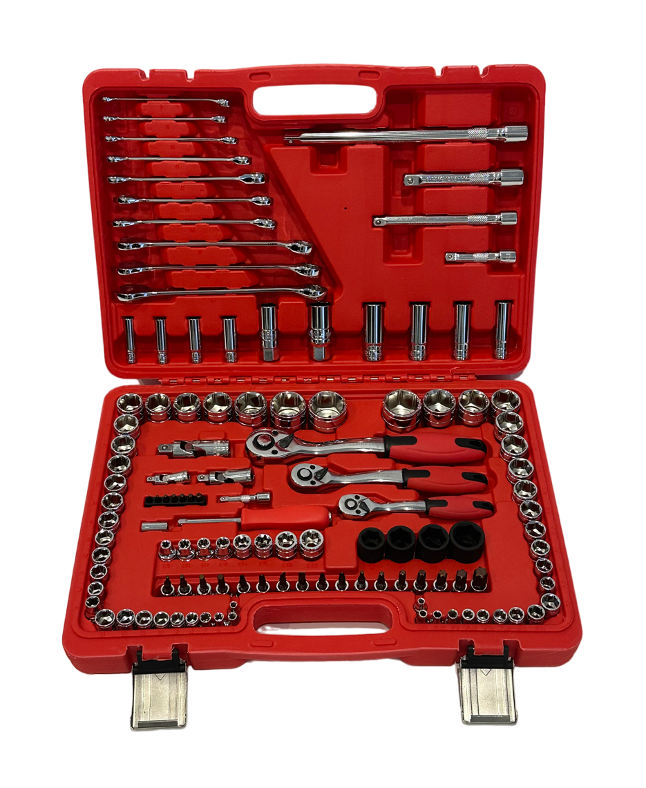 PDE Automotive Tool Set Socket and Ratchet Kit 120PCE