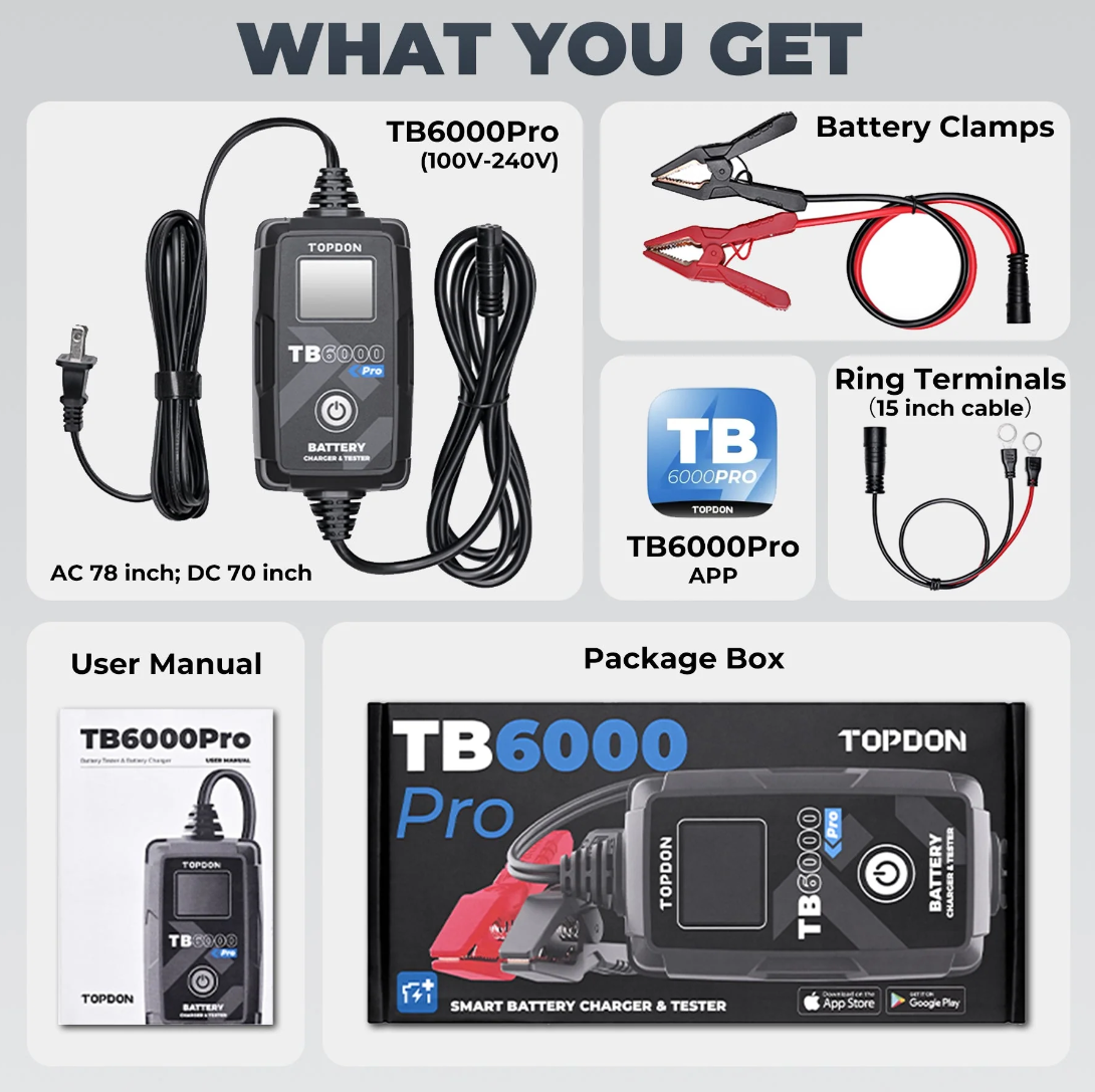 Topdon TB6000Pro package list