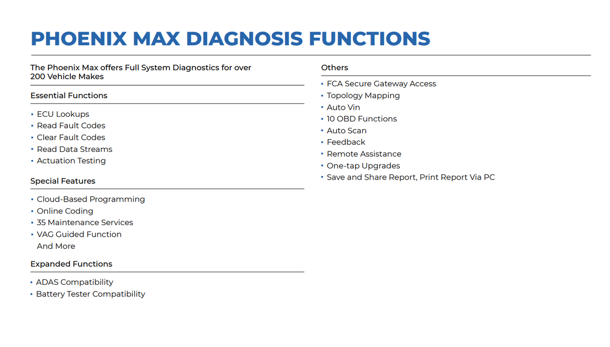 Topdon Phoenix Max diagnostic tablet front view