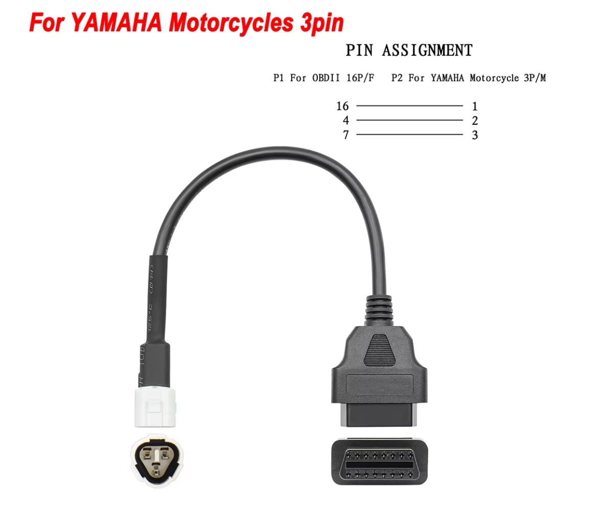 OBD adapter for Yamaha motorcycles 3 pin