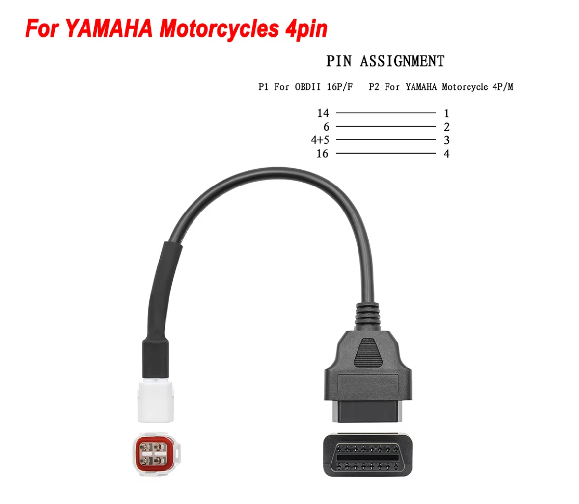 adapter cable for Yamaha motorcycles with 4 pin ports