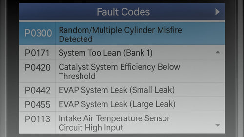 most common vehicle fault codes