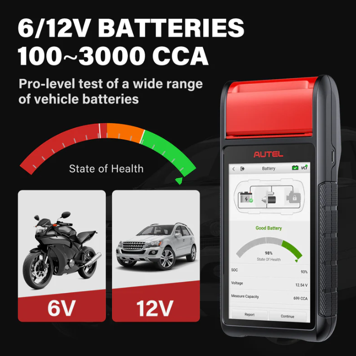 Autel MaxiBAS BT608E Car Battery Tester with Inbuilt Printer