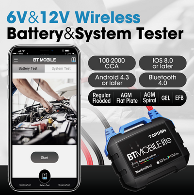TOPDON BT Mobile Lite Bluetooth 12V Car Battery Tester
