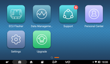OBDSTAR DC706 app icons on screen with labels underneath