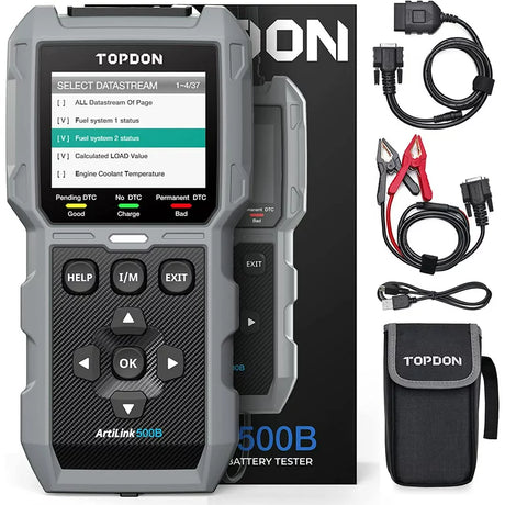 topdon artlink al500b obd2 scanner and 12v battery tester in one 