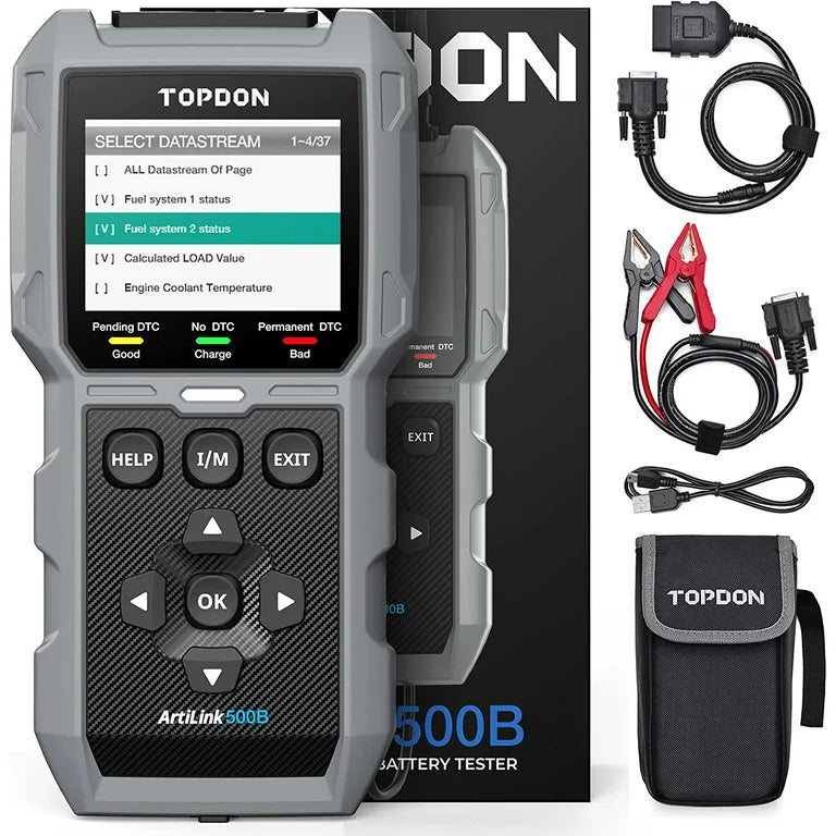 topdon artlink al500b obd2 scanner and 12v battery tester in one