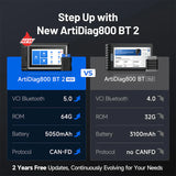 Topdon ArtiDiag800BT 2 comparison with previous model