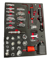 pde air impact wrench and rattle gun impact sockets in foam eva tray