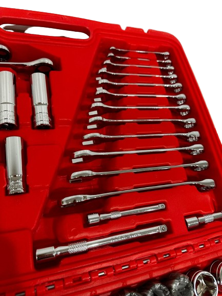 PDE Automotive Tool Set Socket + Ratchet Kit 1/2" 3/8" 1/4" 150PCE