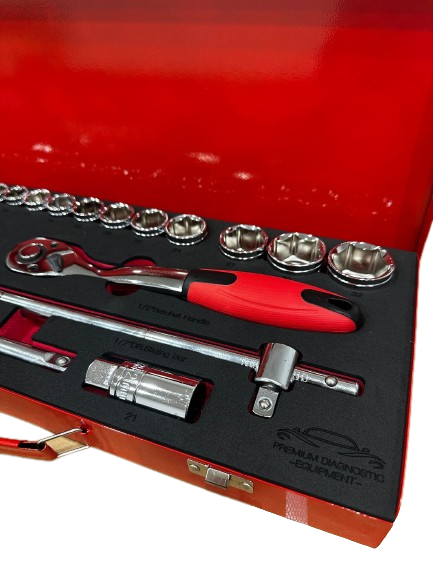 pde 1/2" Automotive socket tool set in case high quality