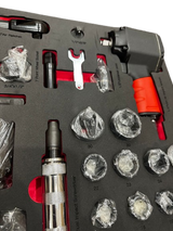 air impact gun and tool socket set in foam eva tray