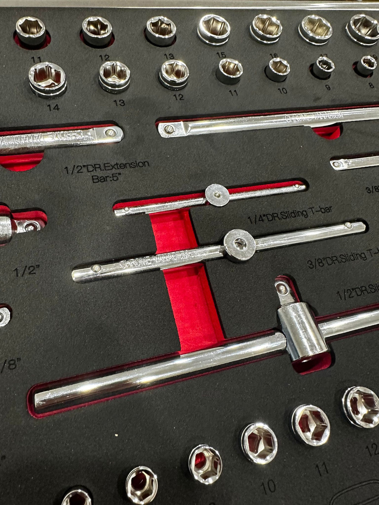 PDE Socket and Ratchet Metric Tool Set in EVA Foam Tray 72PCE