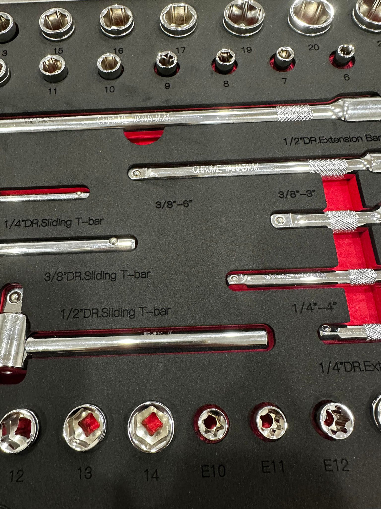 PDE Socket and Ratchet Metric Tool Set in EVA Foam Tray 72PCE