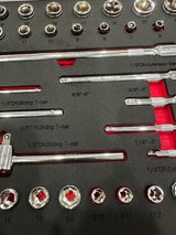 PDE Socket and Ratchet Metric Tool Set in EVA Foam Tray 72PCE