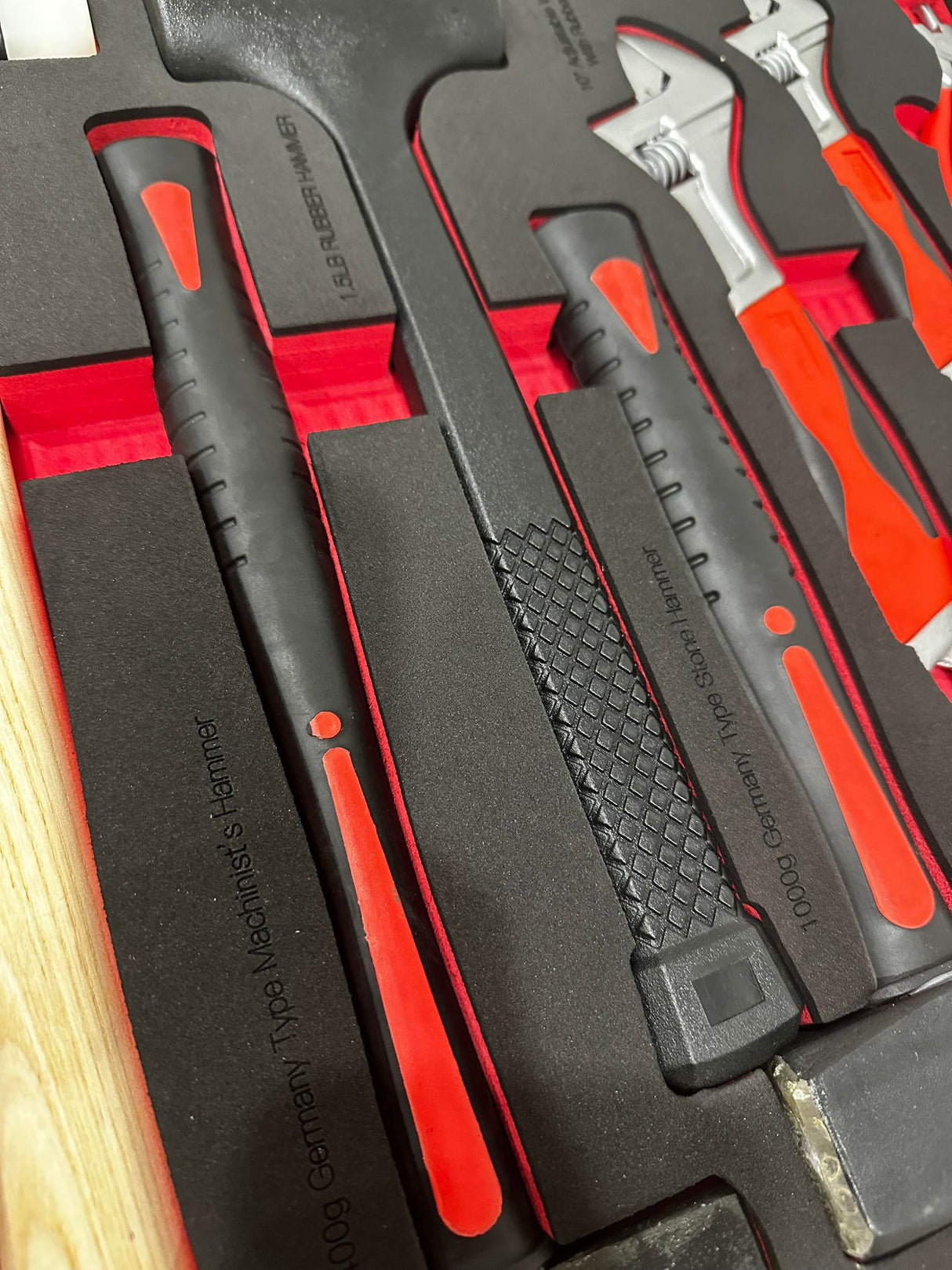 PDE Hammer Set + Adjustable Wrench with Pliers EVA Foam Tray 11PCE