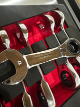 PDE Stubby Ratchet Spanner Set in EVA Foam Tray 12PCE