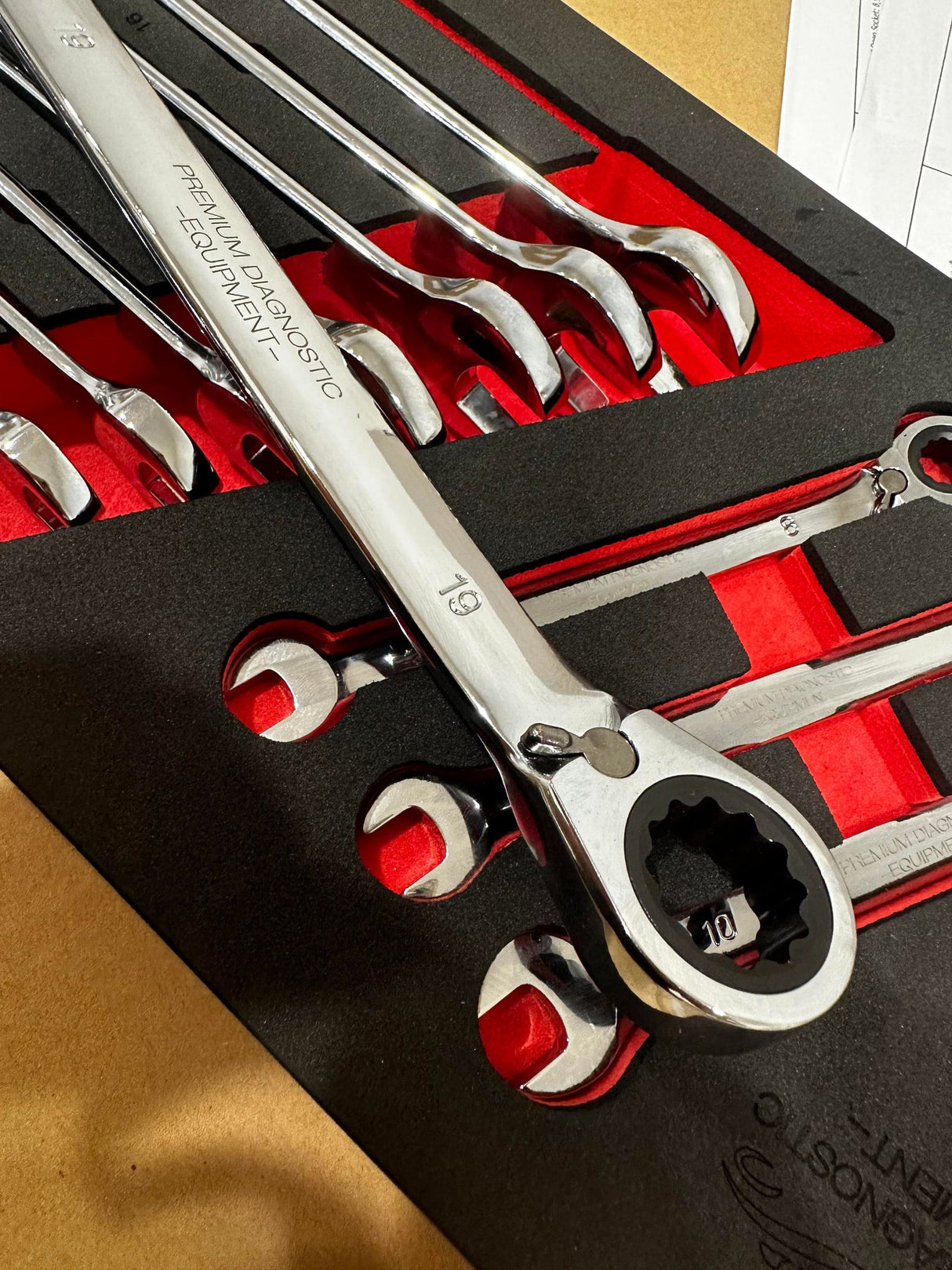 PDE Ratchet Spanner Set in EVA Foam Tray
