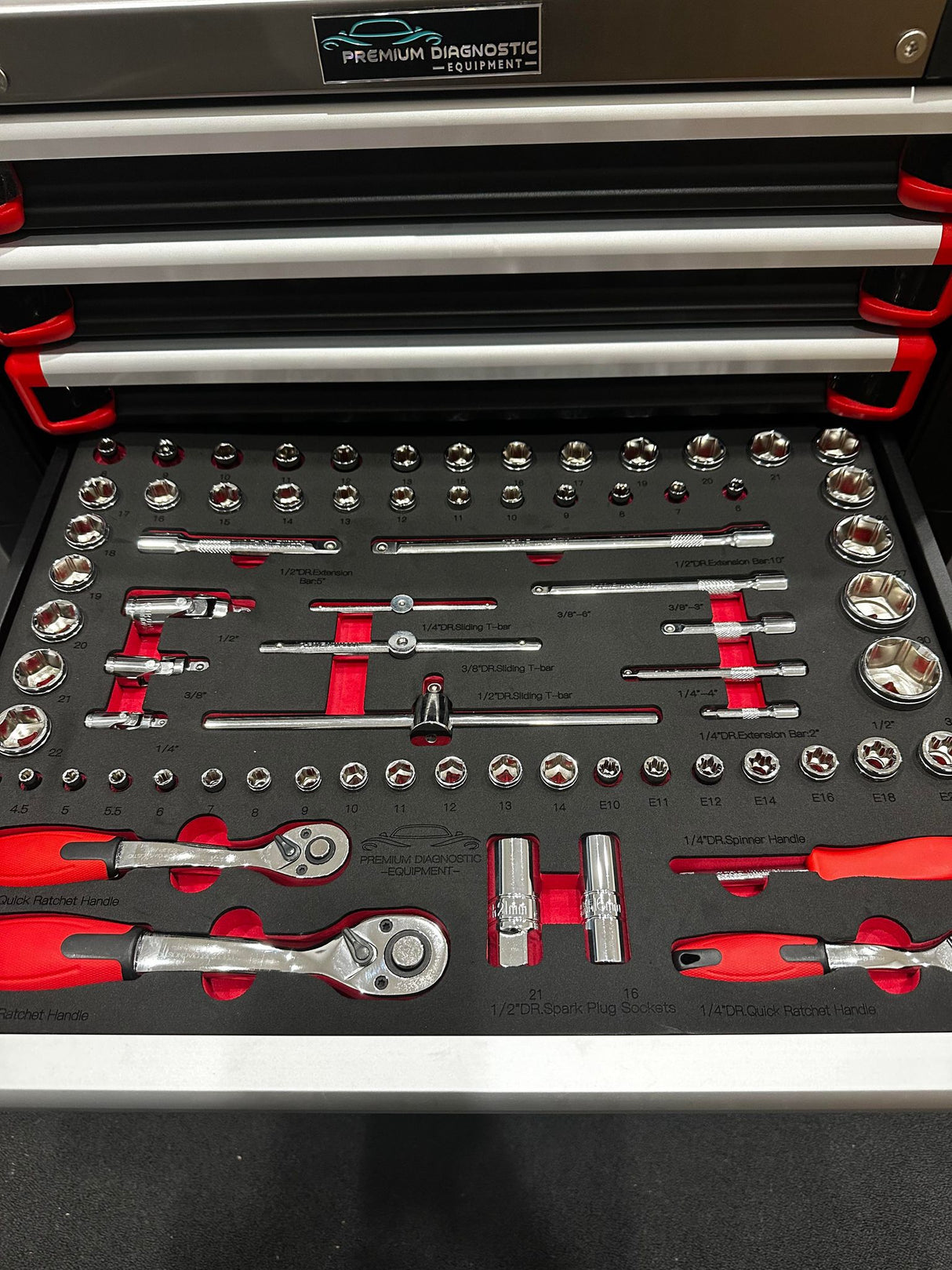 automotive socket set in eva foam tray