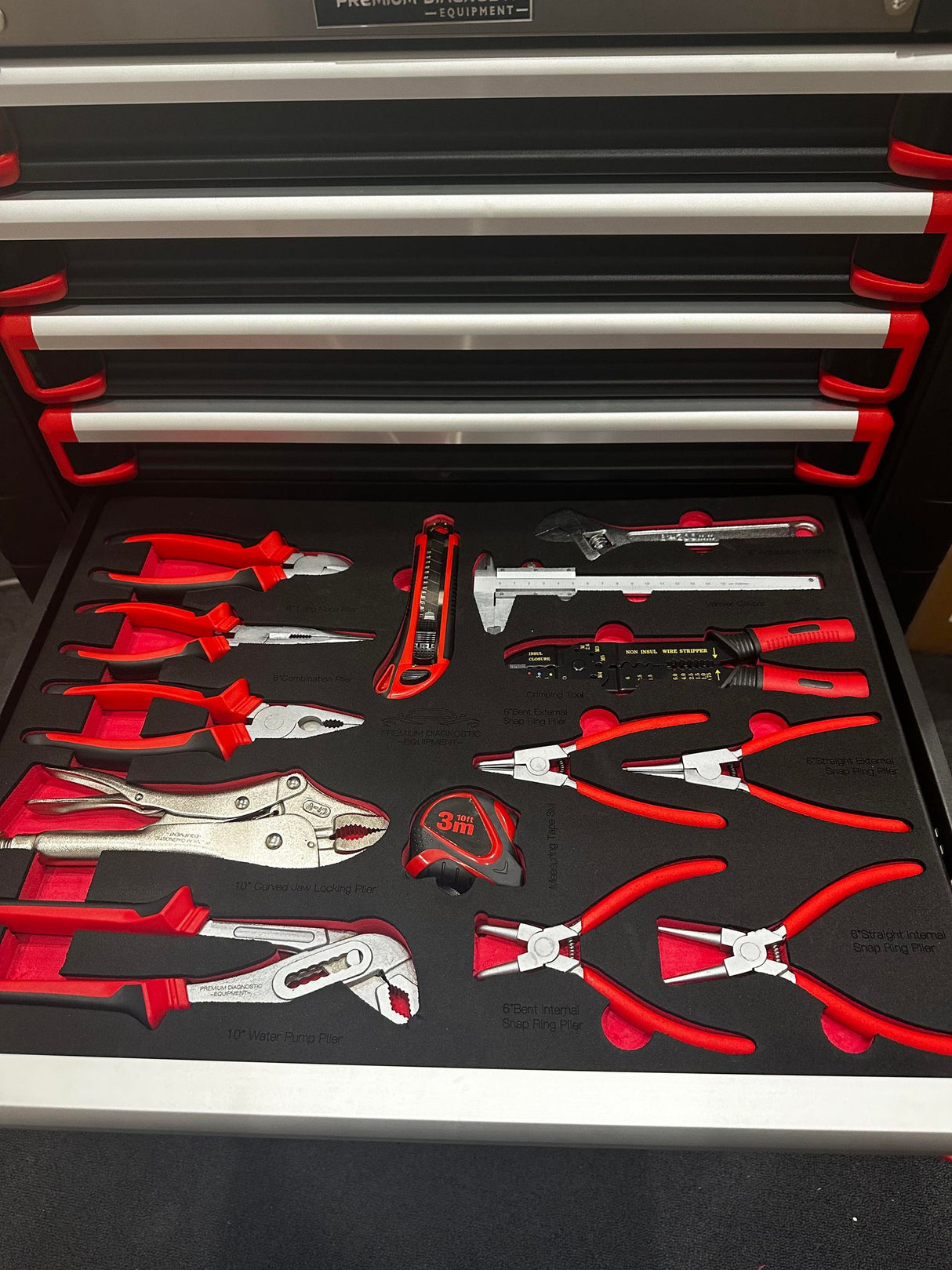 pde plier tool set kit in eva foam tray cut out 