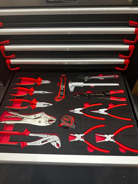 pde plier tool set kit in eva foam tray cut out 