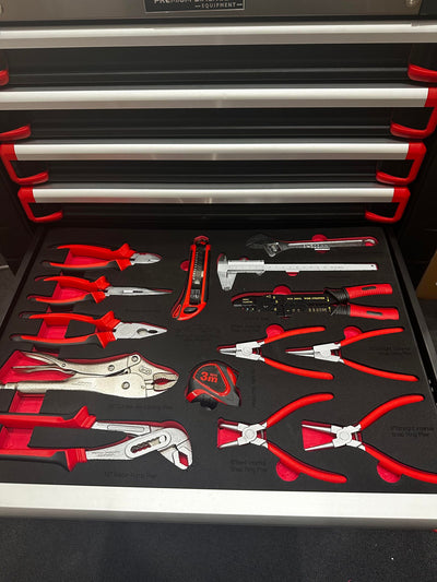pde plier tool set kit in eva foam tray cut out