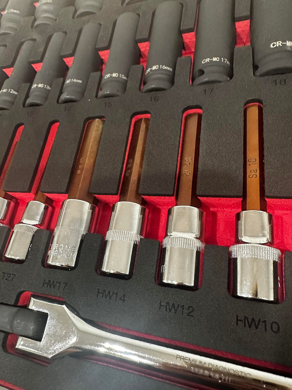 PDE 1/2" Deep Impact Socket Set in EVA Foam Tray 46PCE