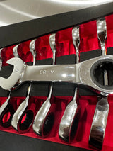 PDE Stubby Ratchet Spanner Set in EVA Foam Tray 12PCE
