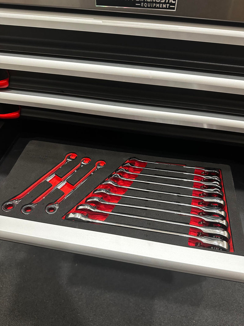 PDE Ratchet Spanner Set in EVA Foam Tray | Combination Ratchet Spanners ...