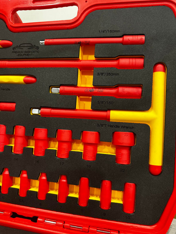 PDE 48PCS VDE Insulated Tool Set Insulated Socket and Wrench Set