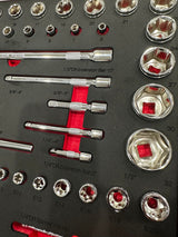 PDE metric socket set in foam tray for tool box