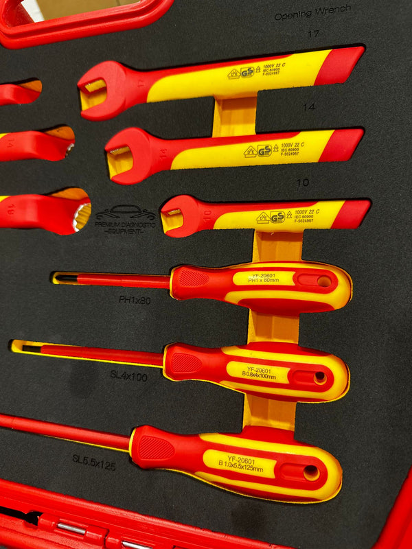 PDE 19PCS VDE Insulated Tool Set Insulated Plier + Spanner Set