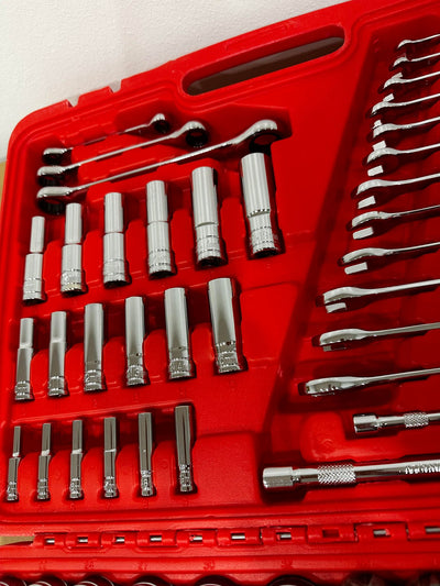 PDE Automotive Tool Set Socket + Ratchet Kit 1/2" 3/8" 1/4" 150PCE